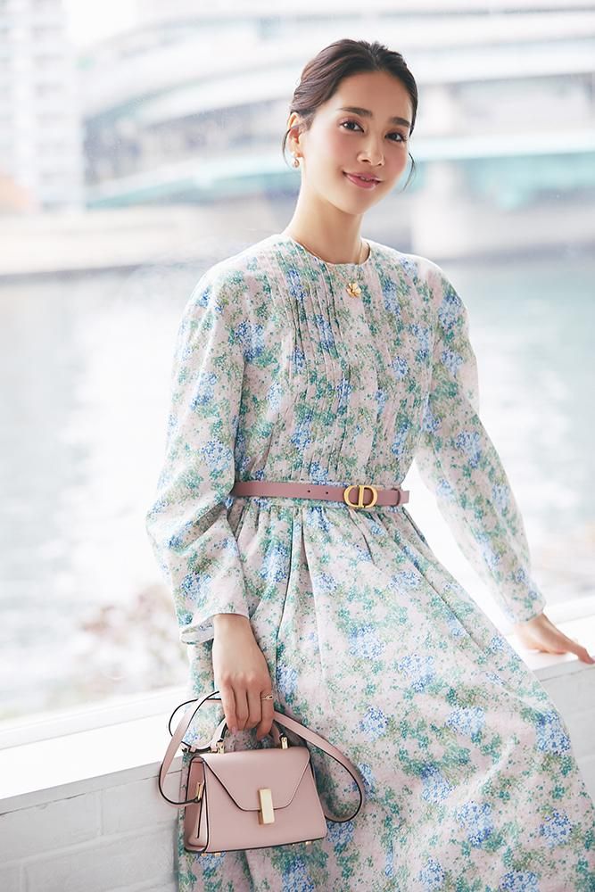 再入荷】ピンタックプリントワンピース(ライトピンク) - seventen 再入荷】ピンタックプリントワンピース(ライトピンク) - seventen