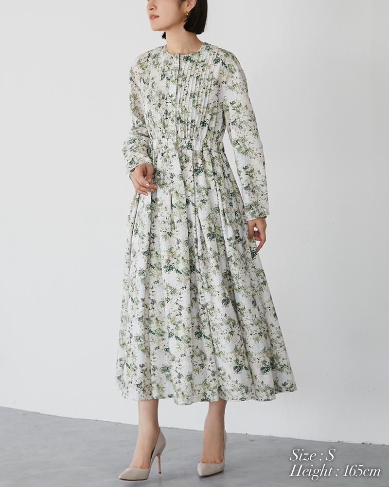 再入荷】ピンタックプリントワンピース(ライトピンク) - seventen