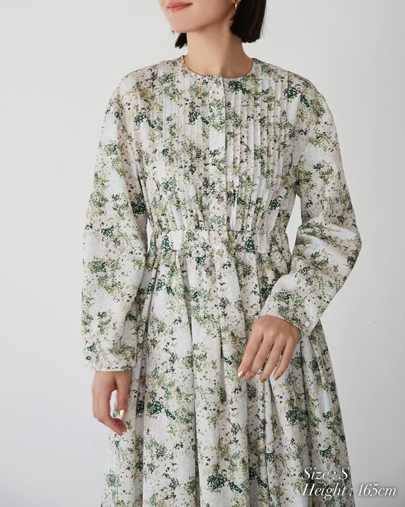 再入荷】ピンタックプリントワンピース(ライトピンク) - seventen 再入荷】ピンタックプリントワンピース(ライトピンク) - seventen