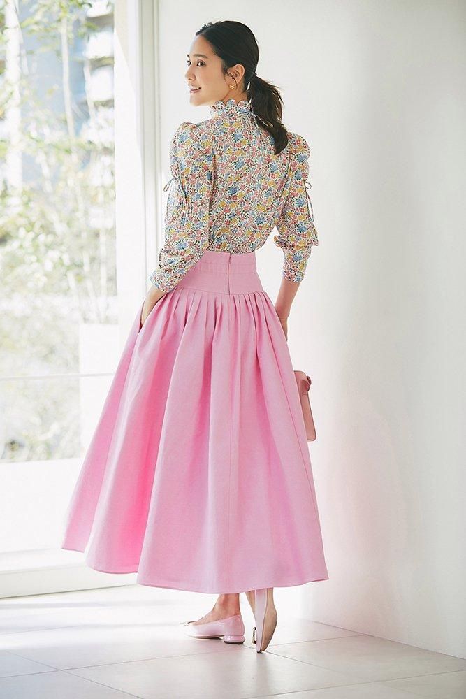 ハイウエストタックスカート(ピンク) - seventen