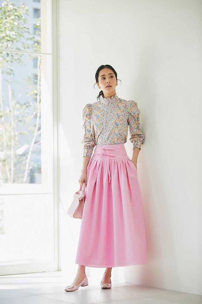 ハイウエストタックスカート(ピンク) - seventen