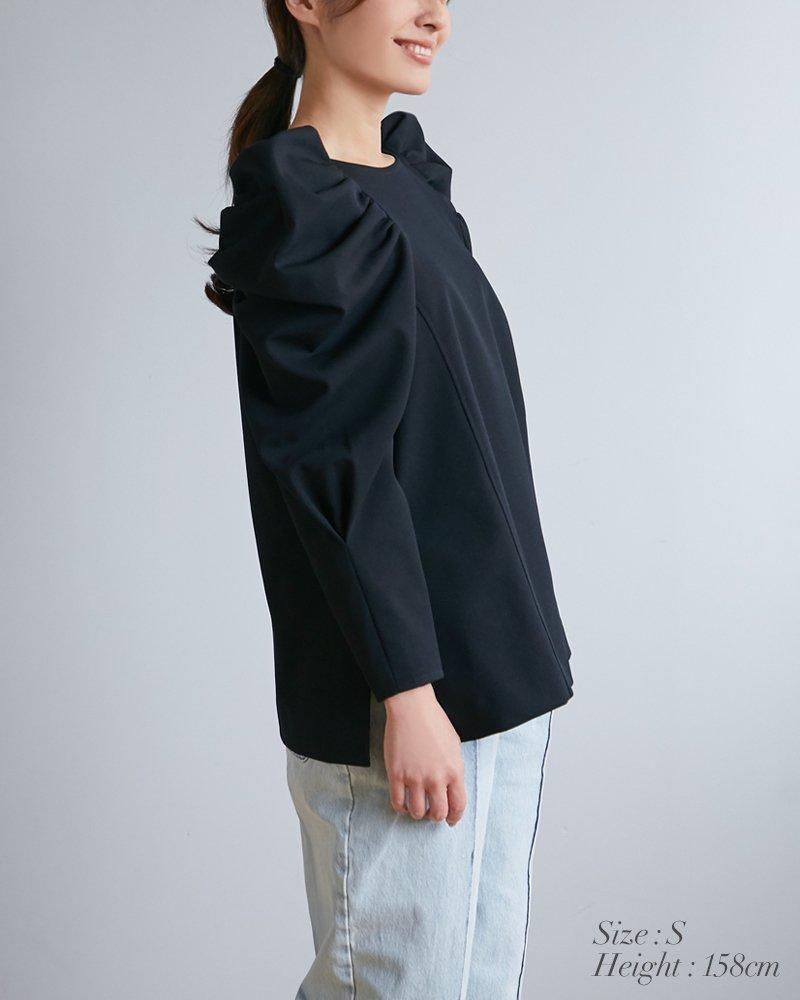 再入荷】ポインティショルダートップス(ブラック) - seventen 再入荷】ポインティショルダートップス(ブラック) - seventen