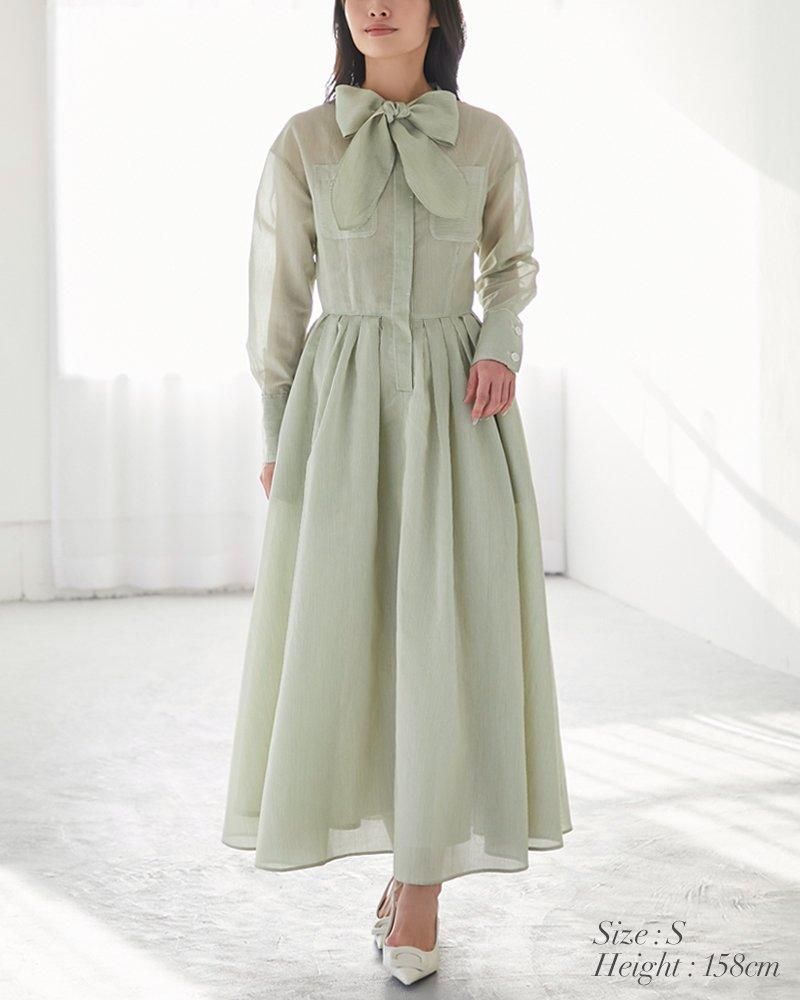 再入荷】シアーストライプボウタイワンピース(ネイビー) - seventen 再入荷】シアーストライプボウタイワンピース(ネイビー) - seventen