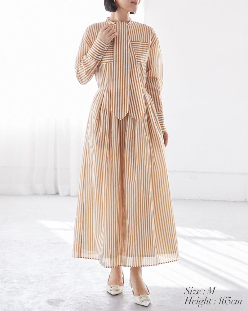 再入荷】シアーストライプボウタイワンピース(ネイビー) - seventen 再入荷】シアーストライプボウタイワンピース(ネイビー) - seventen