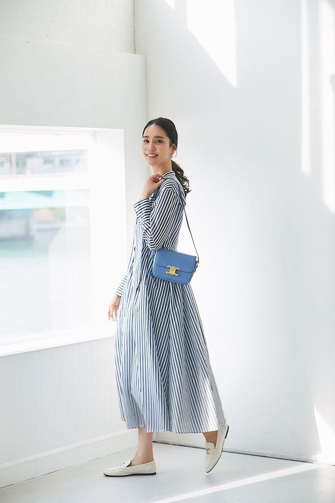 再入荷】シアーストライプボウタイワンピース(ネイビー) - seventen 再入荷】シアーストライプボウタイワンピース(ネイビー) - seventen