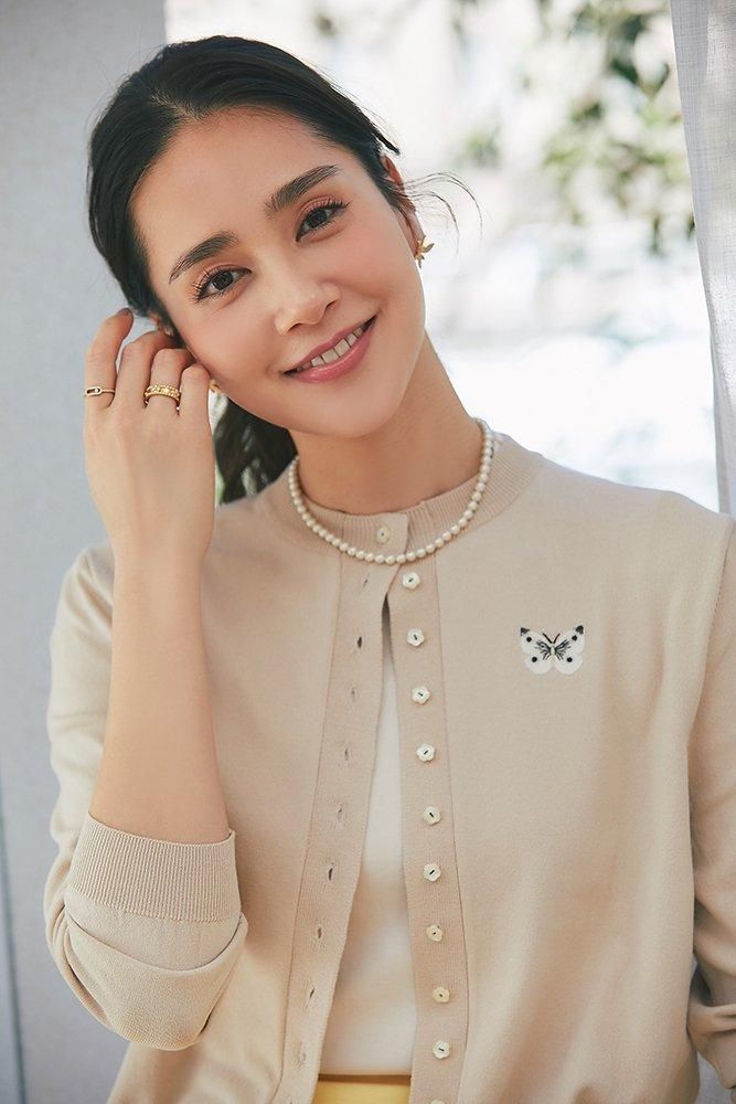 ワンポイント刺繍カーディガン(ライトベージュ) - seventen