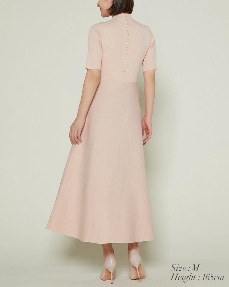 再入荷】バックパールニットワンピース(ピンク) - seventen 再入荷】バックパールニットワンピース(ピンク) - seventen