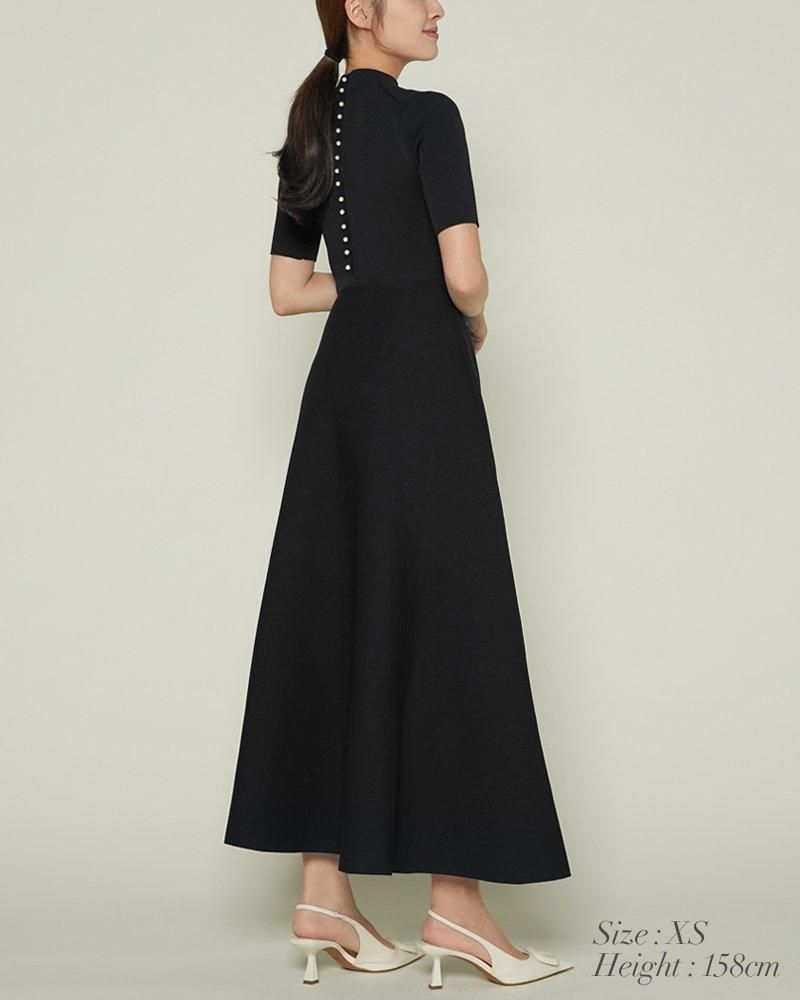 再入荷】バックパールニットワンピース(ピンク) - seventen 再入荷】バックパールニットワンピース(ピンク) - seventen