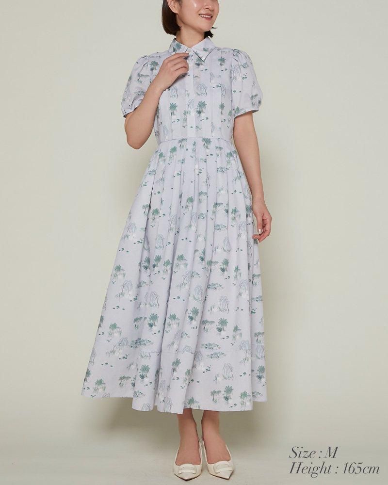 再入荷】スワンプリントワンピース(ライトグレー) - seventen 再入荷】スワンプリントワンピース(ライトグレー) - seventen