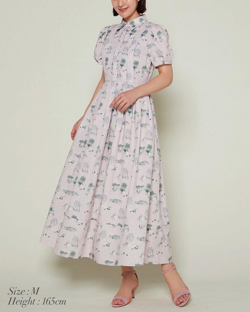 再入荷】スワンプリントワンピース(ライトピンク) - seventen
