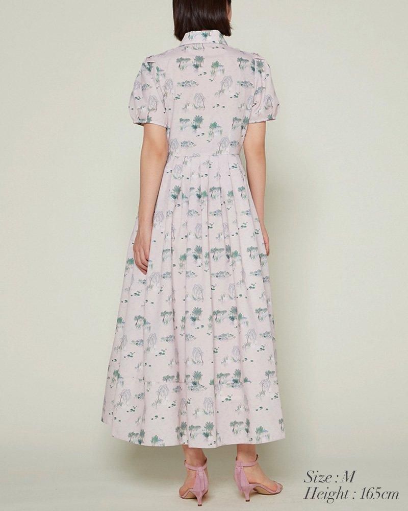 再入荷】スワンプリントワンピース(ダークネイビー) - seventen