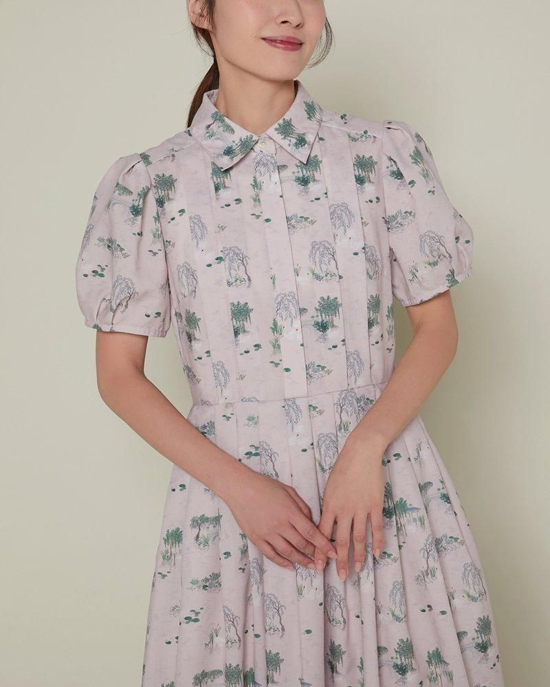 再入荷】スワンプリントワンピース(ライトピンク) - seventen 再入荷】スワンプリントワンピース(ライトピンク) - seventen