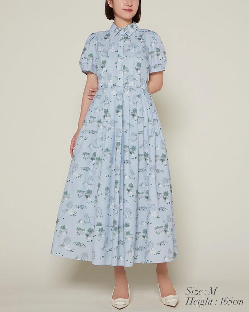 再入荷】スワンプリントワンピース(ライトピンク) - seventen