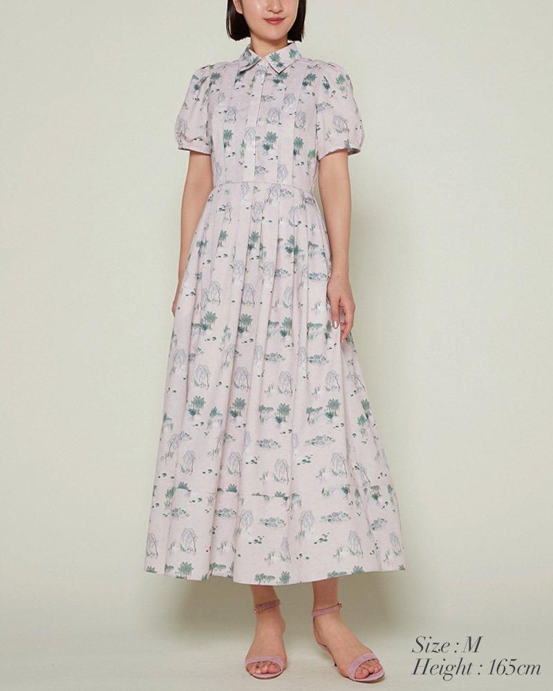 再入荷】スワンプリントワンピース(サックス) - seventen