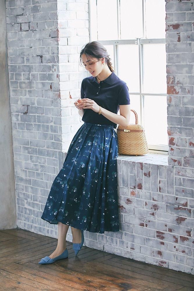 30%off】スワンプリントスカート(ダークネイビー) - seventen 30%off】スワンプリントスカート(ダークネイビー) - seventen