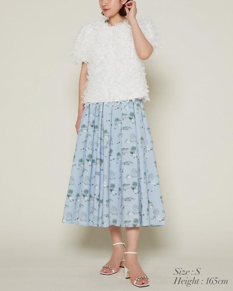 再入荷】スワンプリントスカート(ライトグレー) - seventen 再入荷】スワンプリントスカート(ライトグレー) - seventen