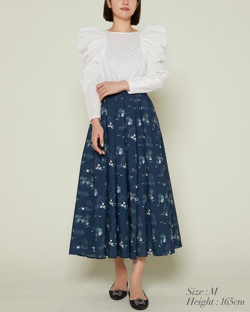 30%off】スワンプリントスカート(サックス) - seventen 30%off】スワンプリントスカート(サックス) - seventen