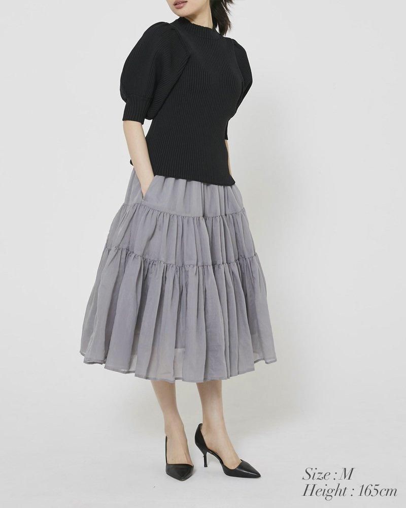 再入荷】シアーティアードスカート(ブラック) - seventen