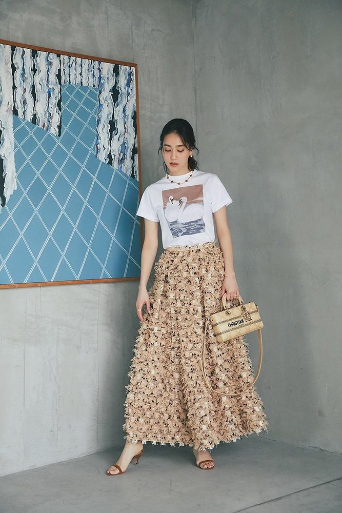 アートプリントTシャツ(ベージュ) - seventen