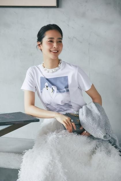 アートプリントTシャツ(グレー)