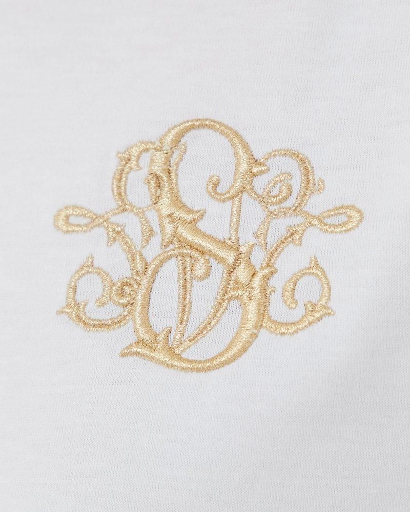 SVT刺繍Tシャツ(ホワイト×ベージュ) - seventen