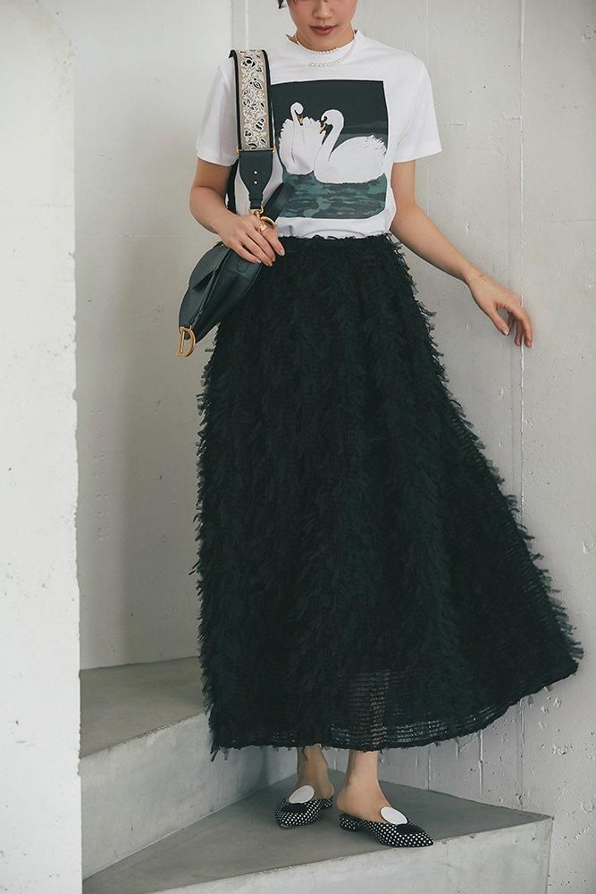 30%off】フリンジチュール2WAYスカート(ブラック) - seventen 30%off】フリンジチュール2WAYスカート(ブラック) - seventen