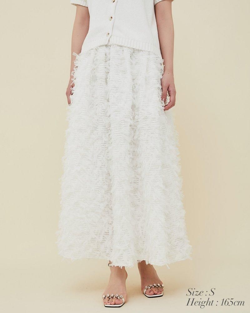 30％off】フリンジチュール2WAYスカート(ブラック) - seventen