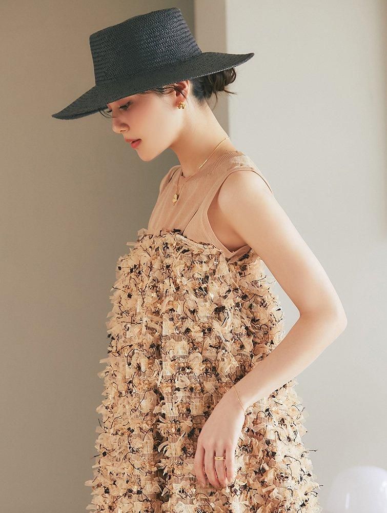 再入荷】フリンジチュール2WAYスカート(ベージュ) - seventen