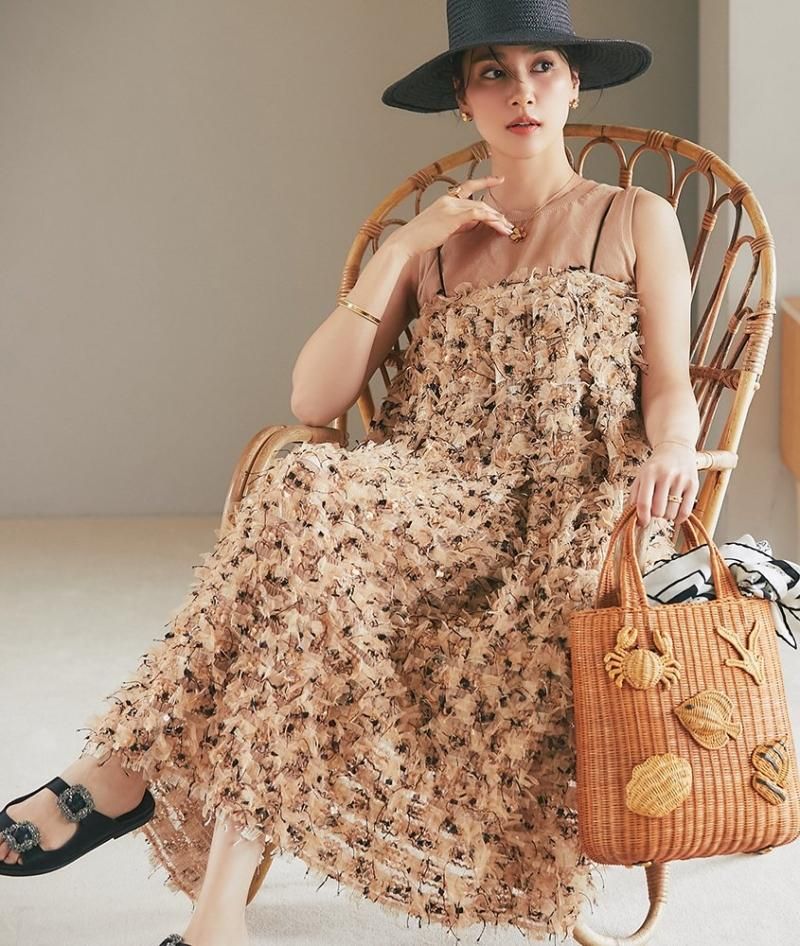 期間限定30％OFF! 再入荷】フリンジチュール2WAYスカート(ベージュ) - seventen スカート