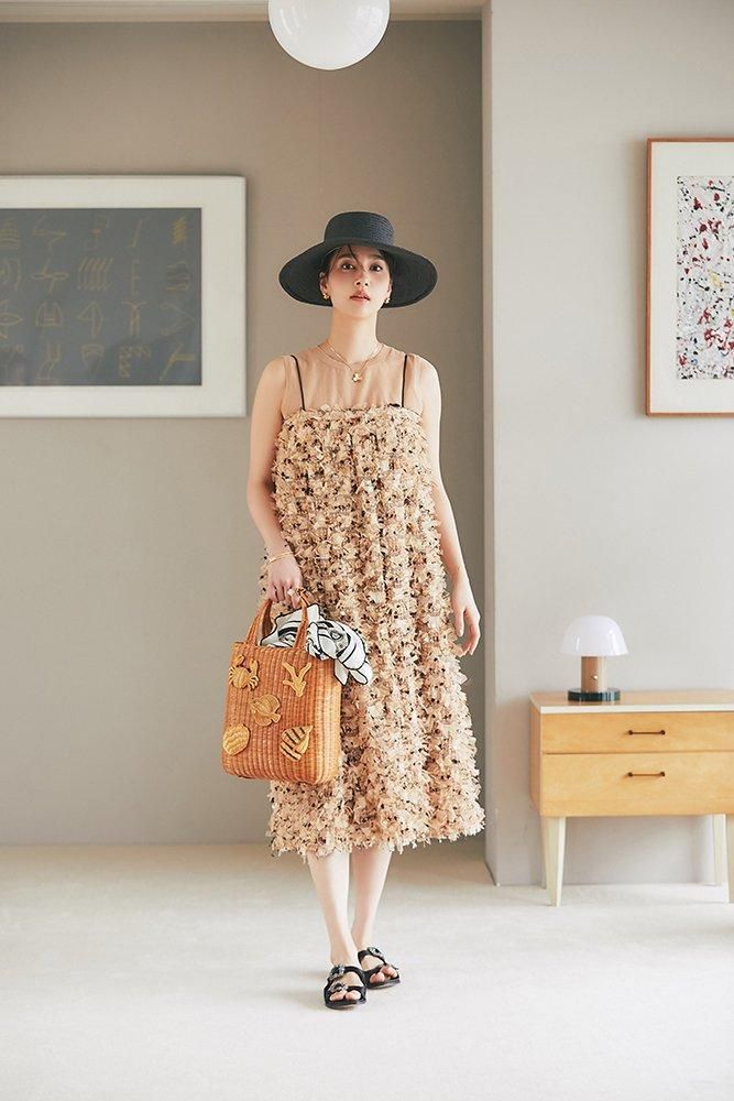 再入荷】フリンジチュール2WAYスカート(ベージュ) - seventen