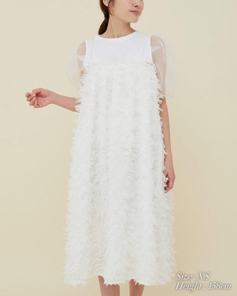 30%off】フリンジチュール2WAYスカート(ホワイト) - seventen 30%off】フリンジチュール2WAYスカート(ホワイト) - seventen