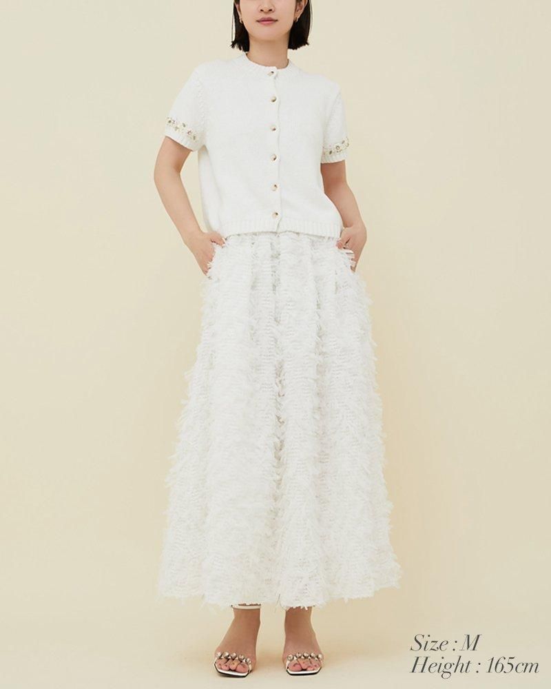 10%off】ビジューショートスリーブカーディガン(ベージュ 10%off】ビジューショートスリーブカーディガン(ベージュ