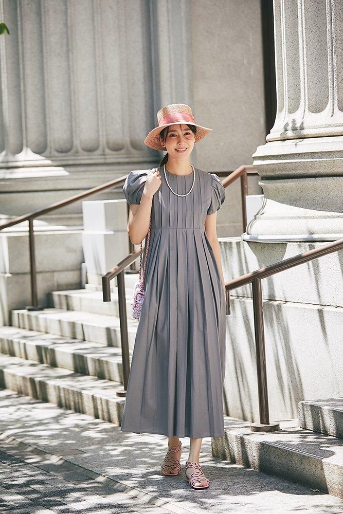 ボックスタックマキシワンピース(グレー) - seventen