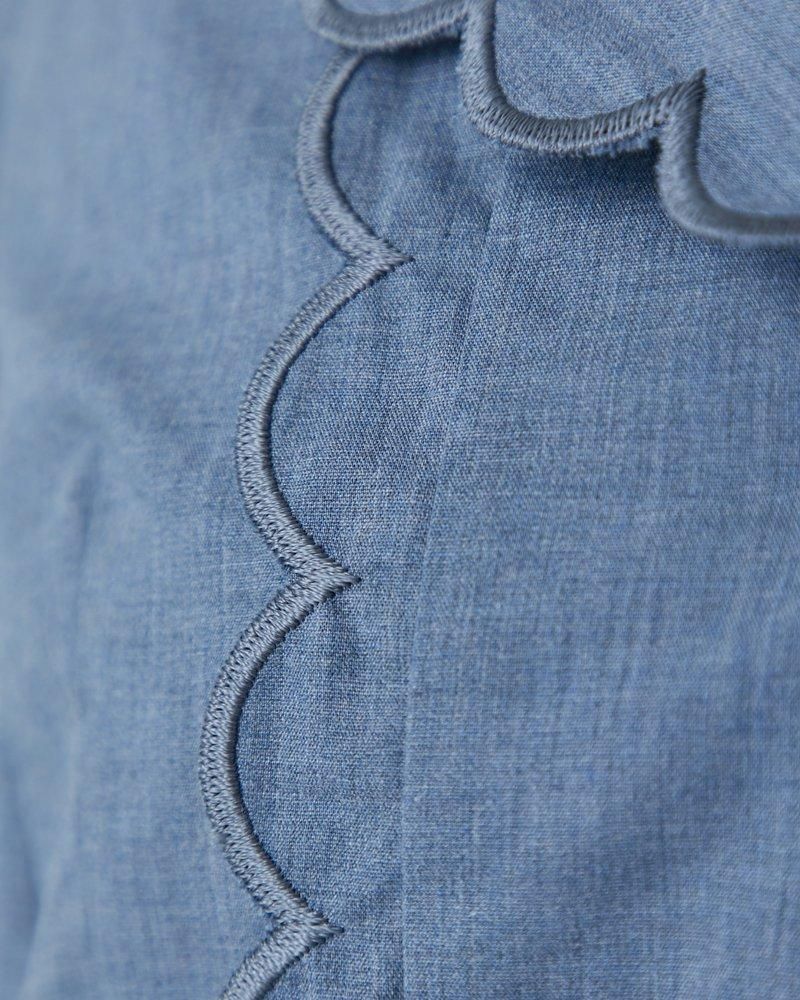 10%off】オープンネックスカラップブラウス(ホワイト) - seventen 10%off】オープンネックスカラップブラウス(ホワイト) - seventen