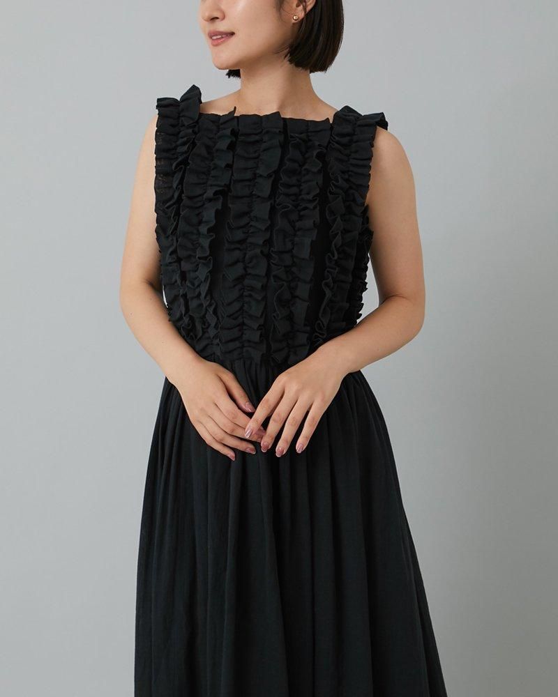 seventen コットンフリル2WAYワンピース(ブラック) 10％off】コットンフリル2WAYワンピース(ブラック) - seventen