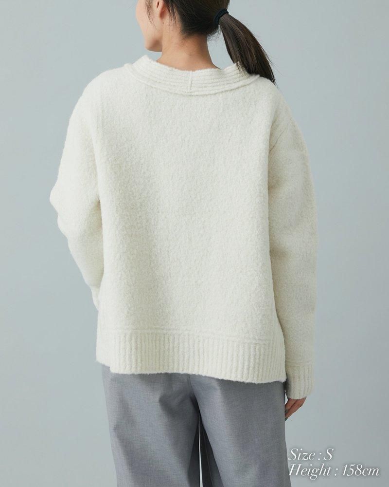 2WAYメルトンウールカーディガン(オフホワイト) - seventen