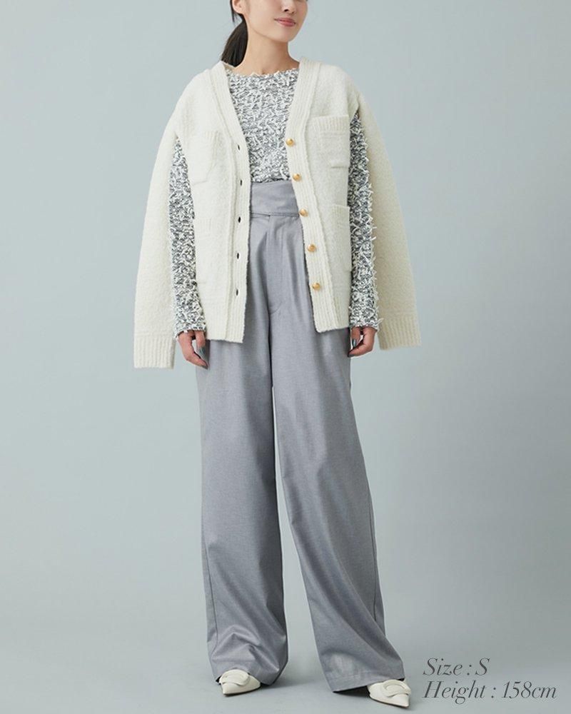 SEVENTEN 2WAYメルトンウールカーディガン M オフホワイト 2WAYメルトンウールカーディガン(オフホワイト) - seventen