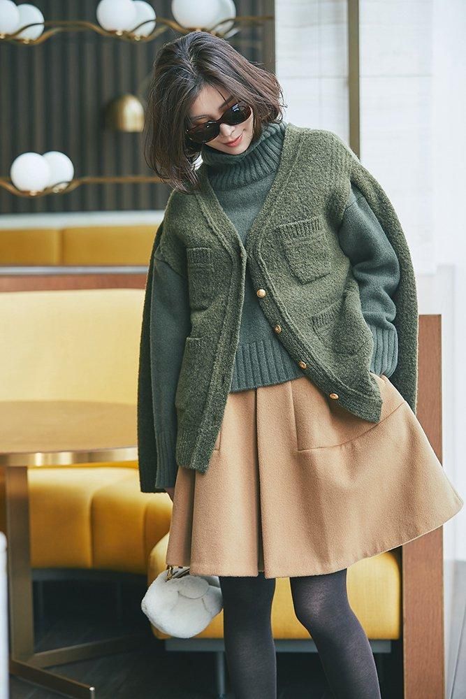 30%off】2WAYメルトンウールカーディガン(カーキ) - seventen 30%off】2WAYメルトンウールカーディガン(カーキ) - seventen
