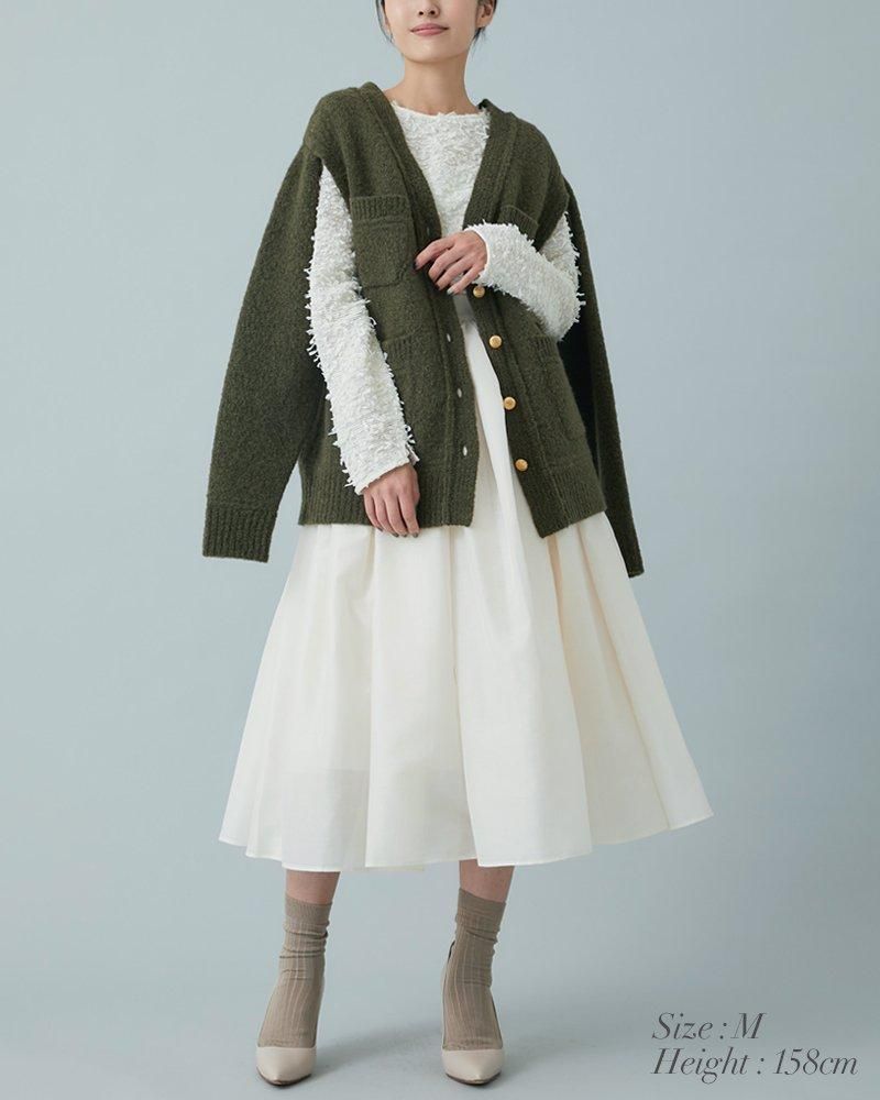 30％off】2WAYメルトンウールカーディガン(カーキ) - seventen