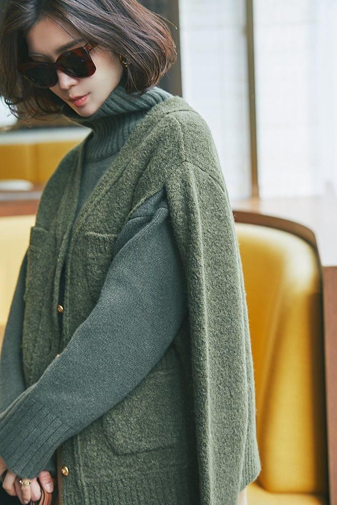 30%off】2WAYメルトンウールカーディガン(カーキ) - seventen 30%off】2WAYメルトンウールカーディガン(カーキ) - seventen
