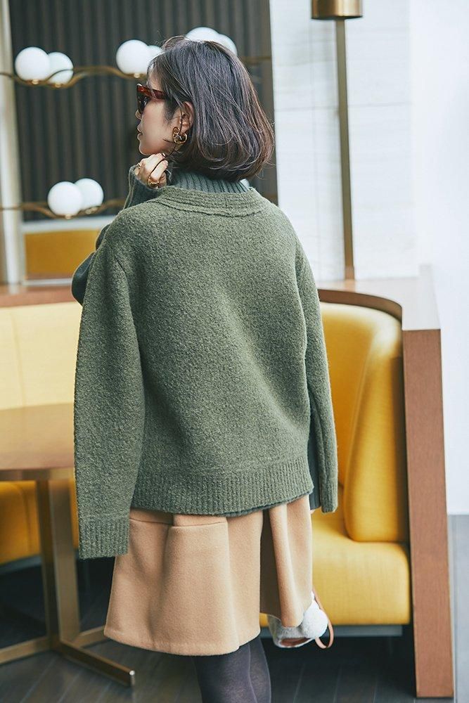30%off】2WAYメルトンウールカーディガン(カーキ) - seventen 30%off】2WAYメルトンウールカーディガン(カーキ) - seventen