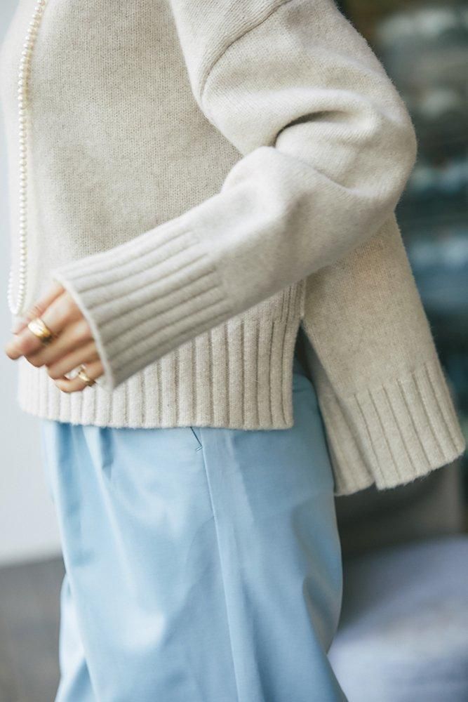 ベーシックタートルニットプルオーバー(エクリュ) - seventen