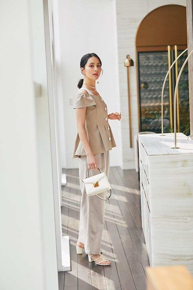 セブンテン　seventen ペプラムタックトップス 30％off】ペプラムタックトップス(ブラック) - seventen