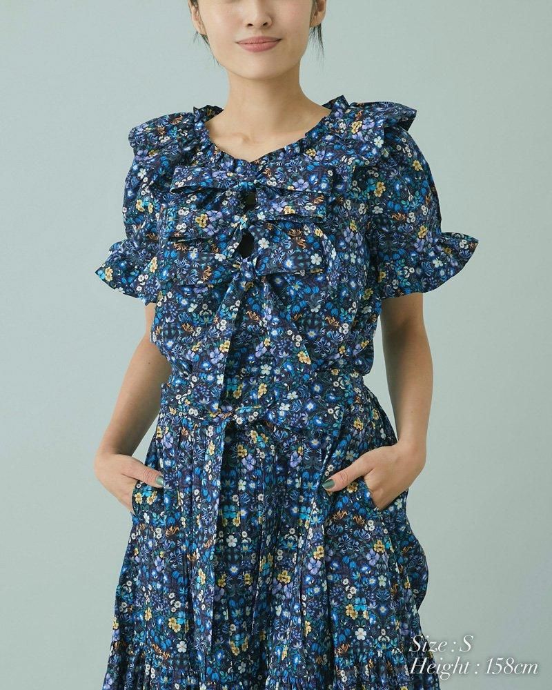 再入荷】バルーンカラープリントブラウス(マルチ) - seventen 再入荷】バルーンカラープリントブラウス(マルチ) - seventen