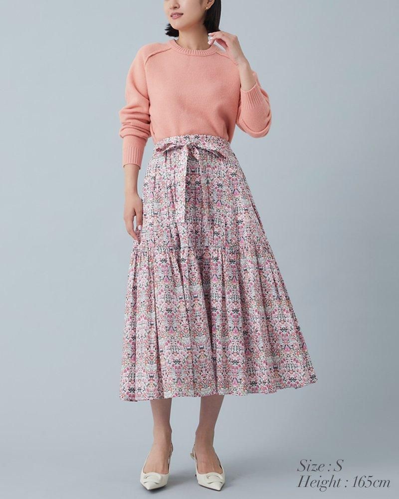 クーポン対象】【30%off】プリーツタックスカート(ブルー クーポン対象】【30%off】プリーツタックスカート(ブルー