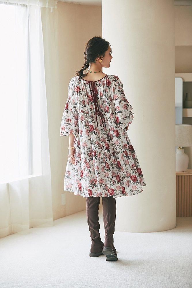 Vivienne Westwood リバティプリント ホルターワンピース リバティプリントティアードワンピース(グレー) - seventen