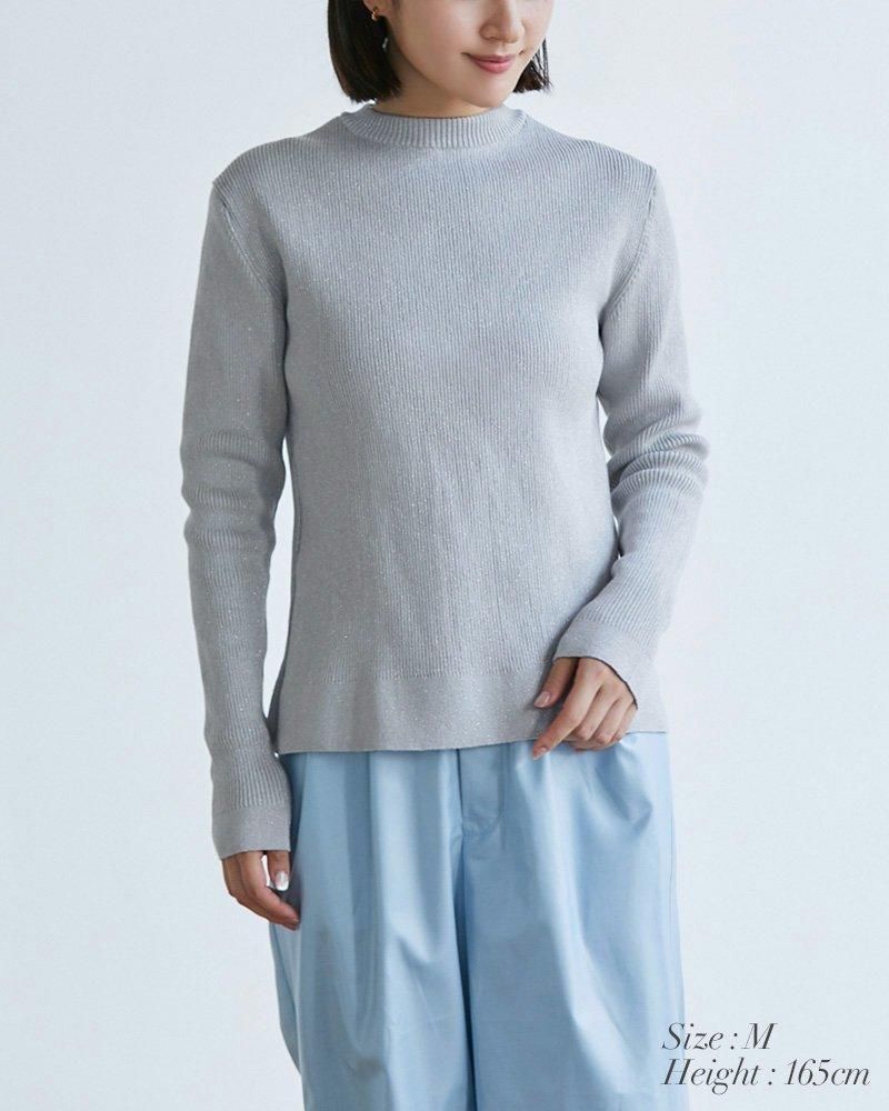 セブンテン　ベーシックリブラメニット(ライトブルーラメ) 20％off】ベーシックリブラメニット(ライトブルーラメ) - seventen