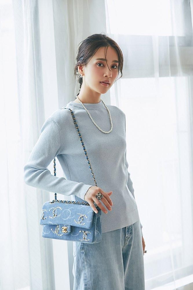 セブンテン　ベーシックリブラメニット(ライトブルーラメ) 20％off】ベーシックリブラメニット(ライトブルーラメ) - seventen