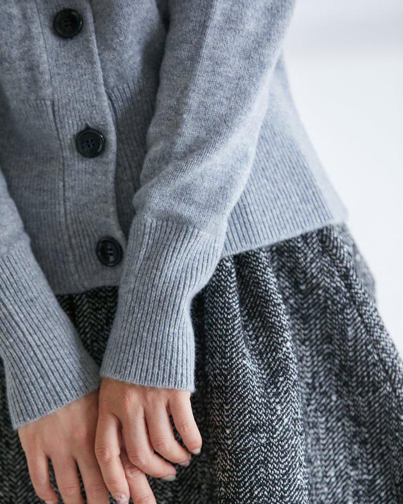 てぃーち　　カーディガン　ウール　グレー フェルテッドウールカーディガン(グレー) - seventen