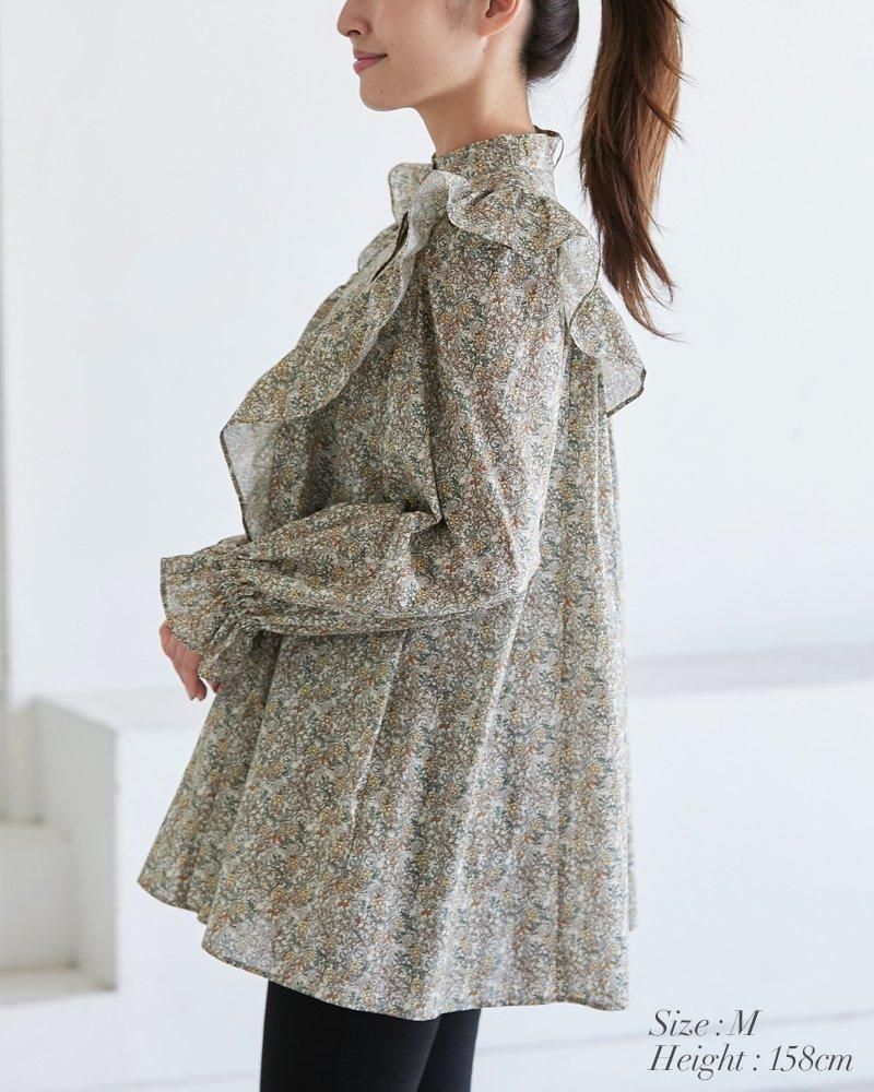 再入荷】スクワロルプリントボウタイチュニック(アイボリー 再入荷】スクワロルプリントボウタイチュニック(アイボリー